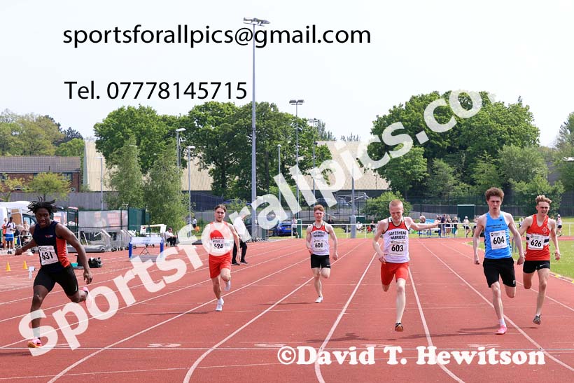Mens Under-20s 200 metres, 2024 North Eastern Track and Field Champs., Middlesbrough.  Photo: David T. Hewitson/Sports for All Pics